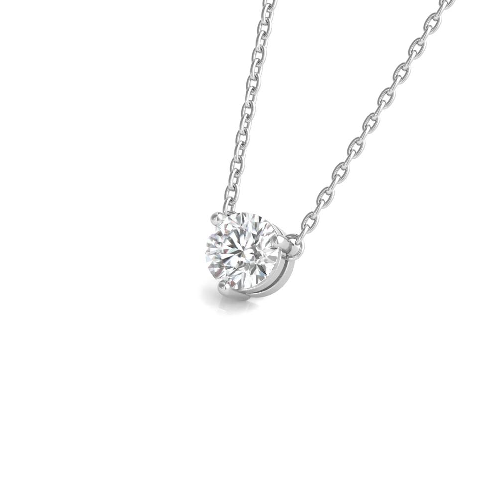 Lab Grown Diamond Solitaire Pendant in 10K White Gold (5/8 ct. tw.) – Image 2 of 4