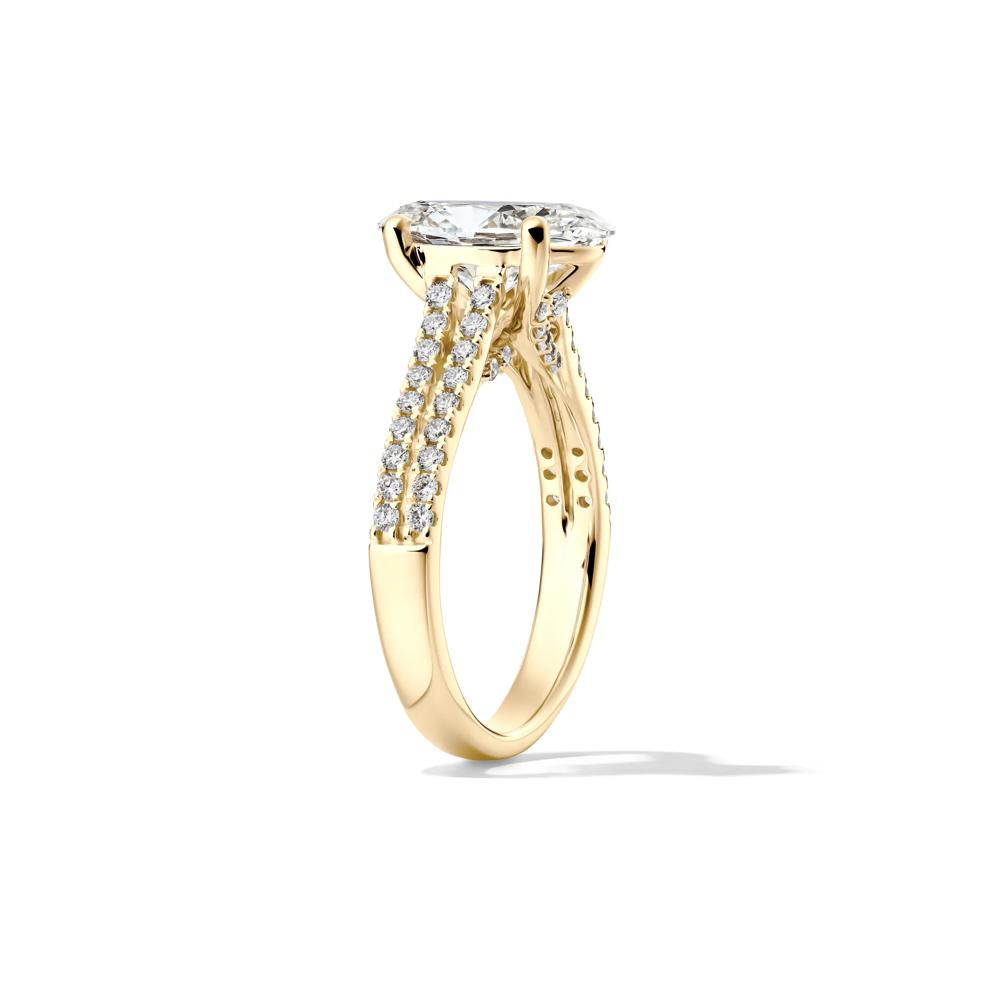 Lab Grown Diamond Oval Engagement Ring in 14K Yellow Gold (3-1/2 ct. tw.) – Image 3 of 4