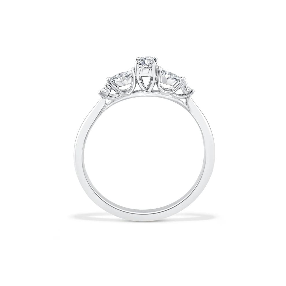 Lab Grown Diamond Oval Promise Ring in 10K White Gold (1/4 ct. tw.) – Image 2 of 4