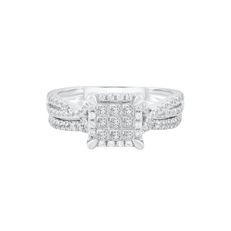Diamond Composite Engagement Ring in 10K White Gold &#40;3/4 ct. tw.&#41; – Image 1 of 3