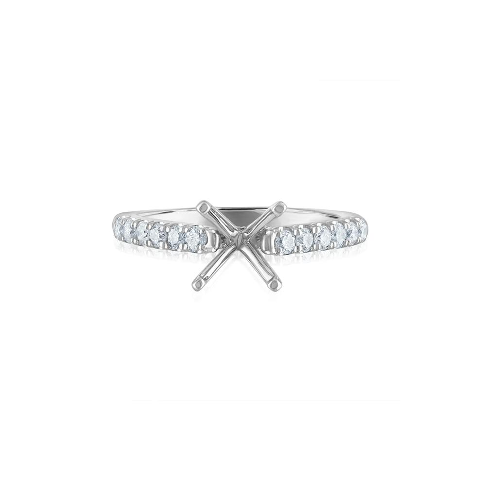 1/2 ct. tw. Lab Grown Diamond Semi-Mount Engagement Ring in 14K White Gold (Setting Only) – Image 4 of 6