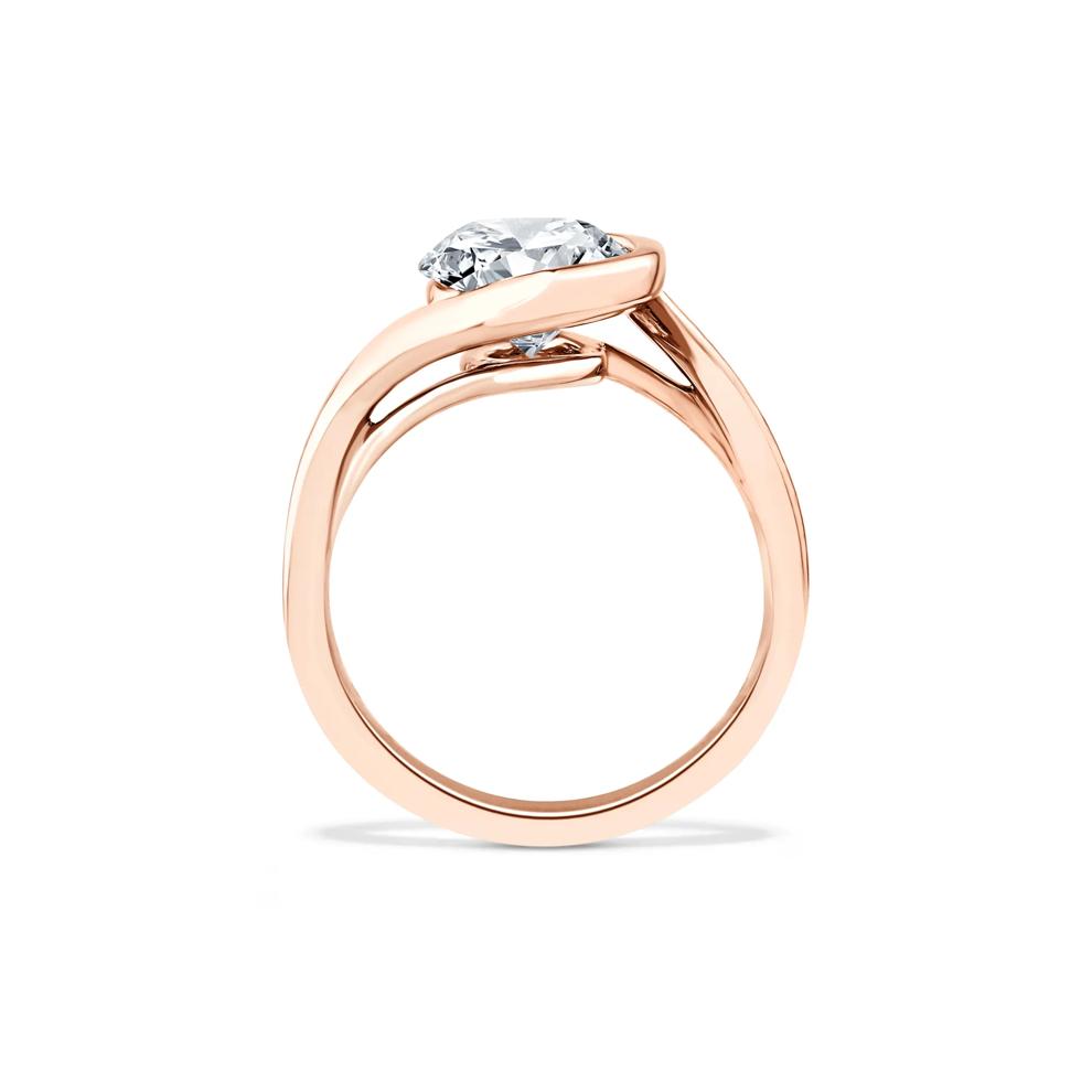 Lab Grown Diamond Oval Solitaire Engagement Ring in 14K Rose Gold (3 ct.) – Image 2 of 4