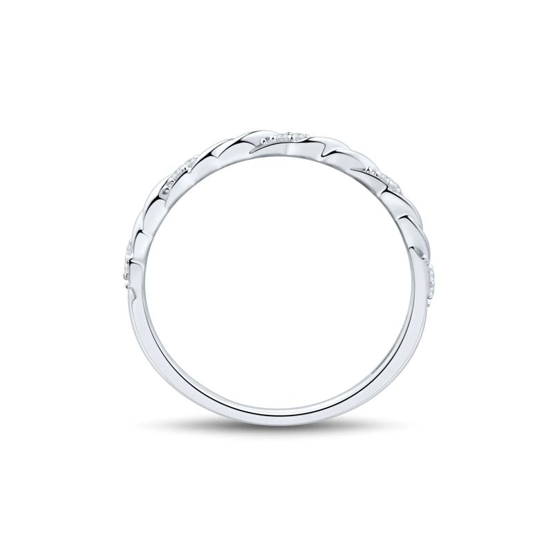Diamond Accent Twist Band in 10K White Gold – Image 2 of 3
