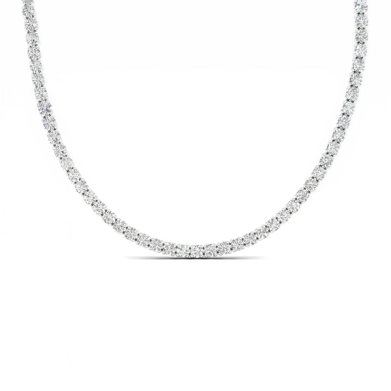 Lab Grown Diamond Tennis Necklace in 14K White Gold &#40;11 1/2 ct. tw.&#41; – Image 3 of 4