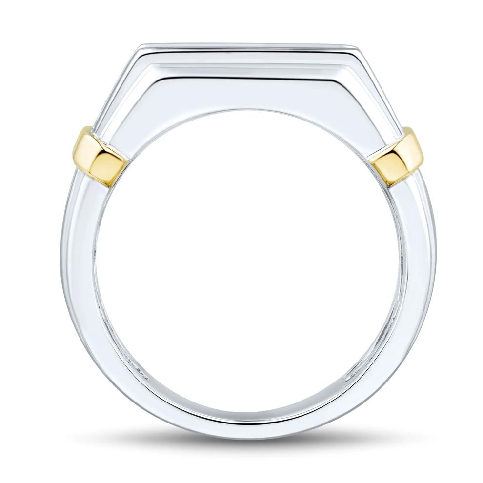 Lab Grown Diamond Men's Five-Stone Ring in 10K White &amp; Yellow Gold (2 ct. tw.) – Image 2 of 3