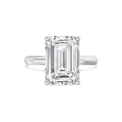 Lab Grown Diamond Emerald-Cut Solitaire Ring in 14K White Gold (6 ct.)