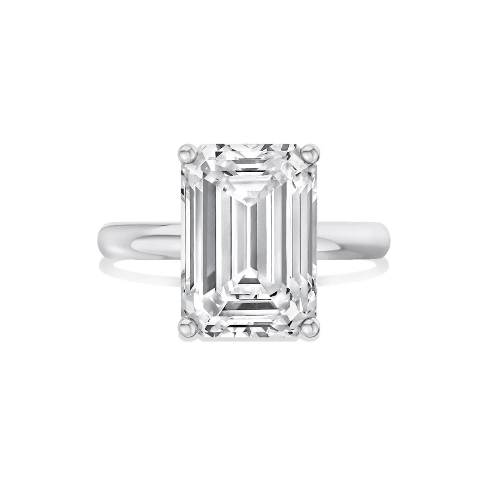 Lab Grown Diamond Emerald-Cut Solitaire Ring in 14K White Gold (6 ct.) – Image 1 of 4