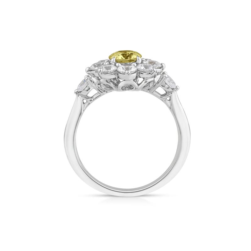 Lab Grown Yellow Diamond Starburst Ring in 14K White Gold &#40;2 ct. tw.&#41; – Image 2 of 3