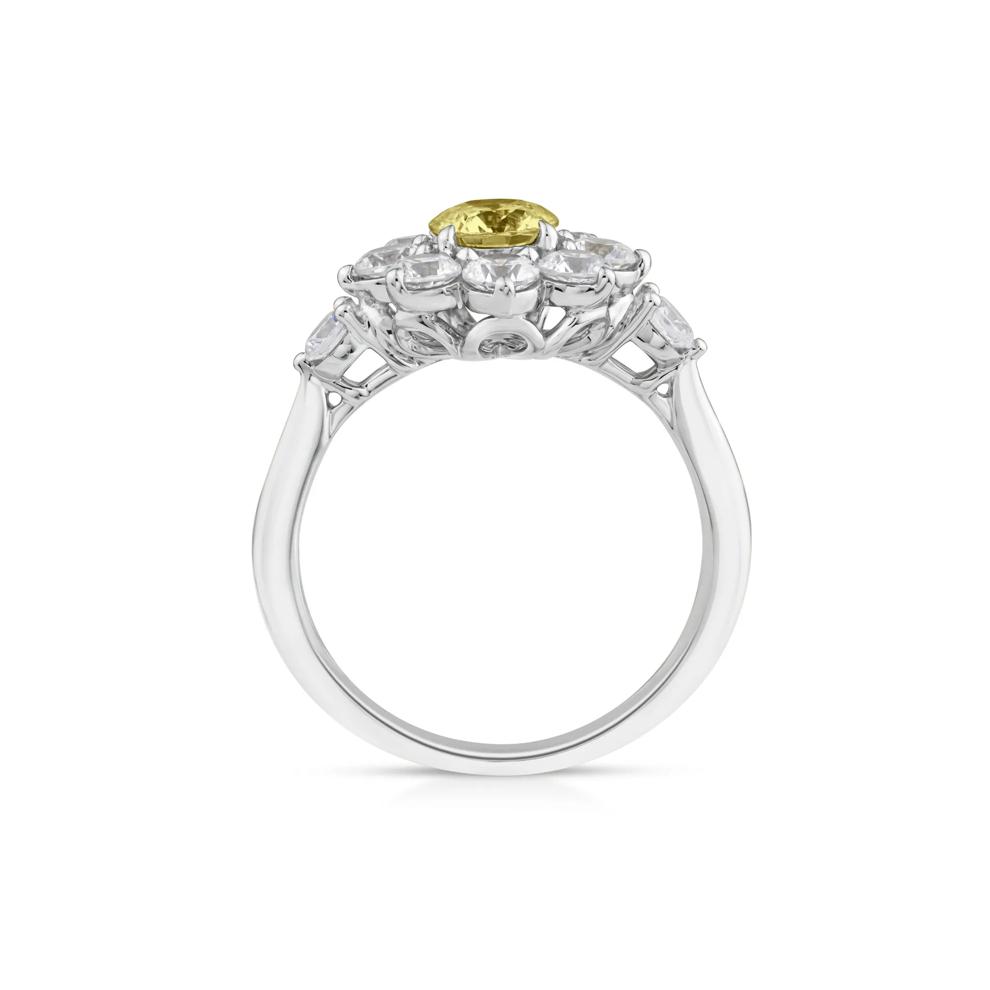 Lab Grown Yellow Diamond Starburst Ring in 14K White Gold (2 ct. tw.) – Image 2 of 3