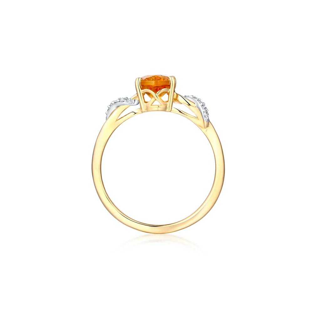 Citrine &amp; Diamond Ring in 10K Yellow Gold – Image 2 of 3