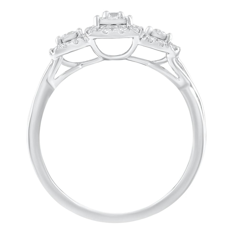 Diamond Illusion Three-Stone Ring in 10K White Gold (1/4 ct. tw.) – Image 2 of 3