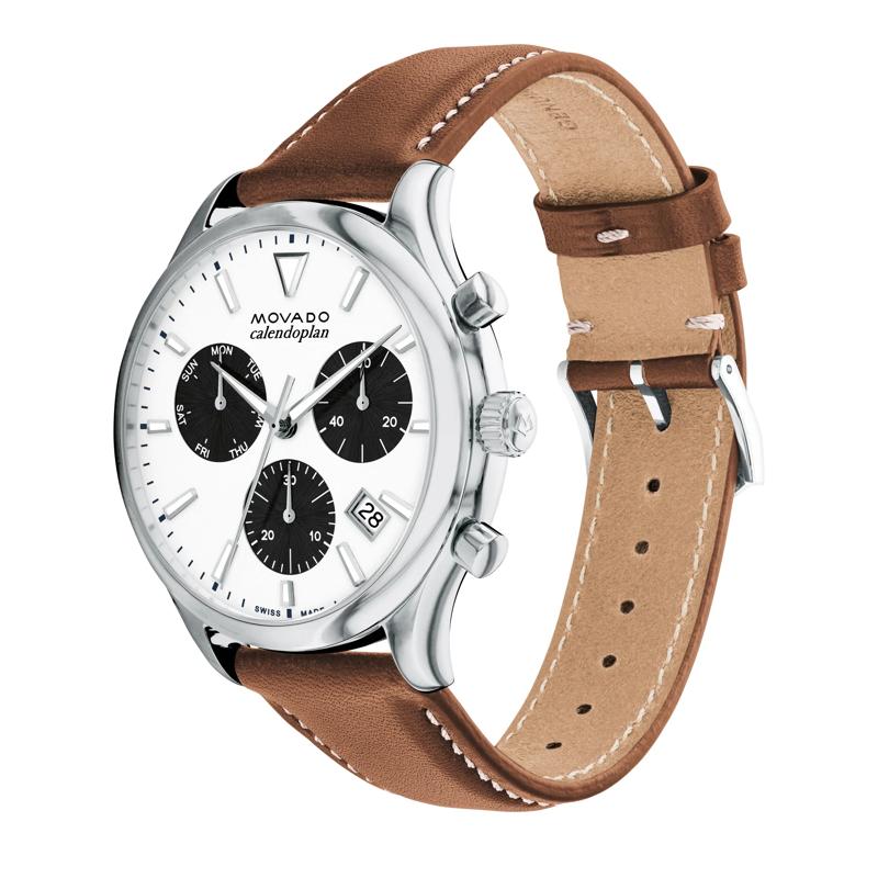 Men&rsquo;s Heritage Watch in Stainless Steel and Brown Leather. – Image 2 of 3