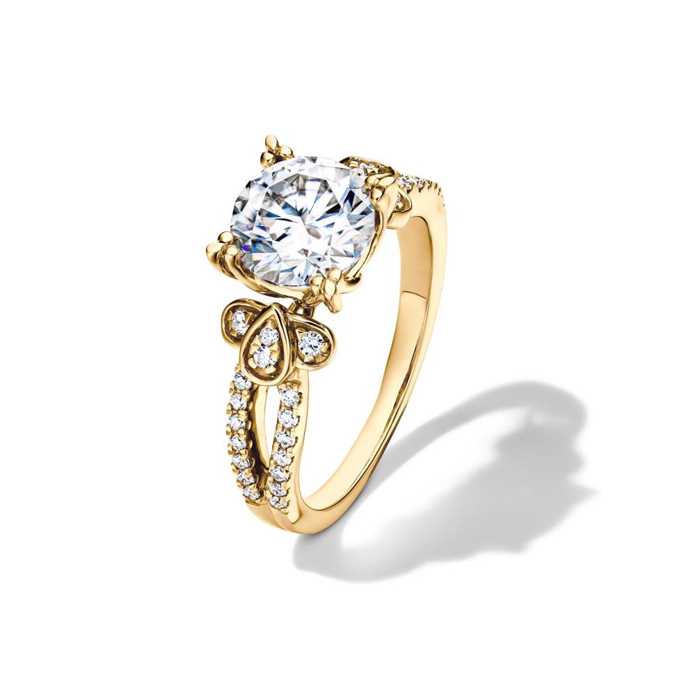 Lab-Created Moissanite Ornate Ring in 10K Yellow Gold (2 1/4 ct. dew) – Image 4 of 4