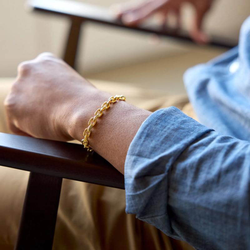 Men&#39;s Anchor-Link Bracelet in Vermeil – Image 4 of 7