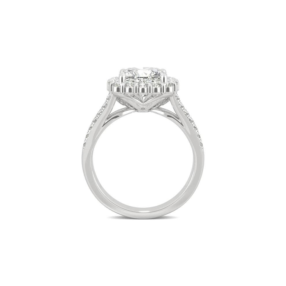 Hearts &amp; Arrows Moissanite Ring with Halo in 14K White Gold (2 7/8 ct. dew) – Image 2 of 5