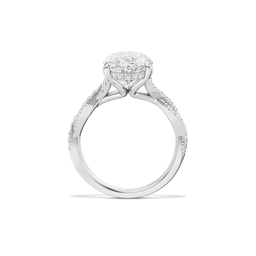 Lab Grown Diamond Oval Center Wedding Ring in 14K White Gold (4 1/2 ct. tw.) – Image 2 of 4