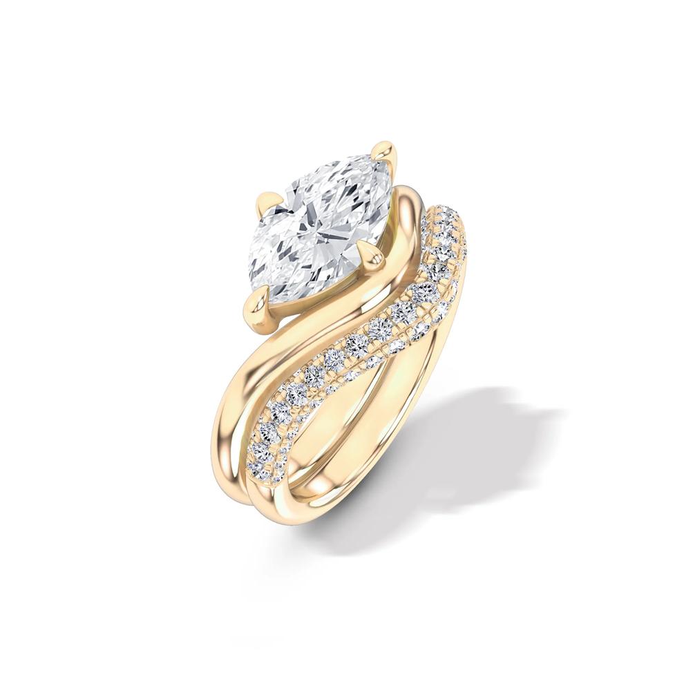 Lab Grown Diamond Marquise Engagement Set in 14K Yellow Gold (2 5/8 ct. tw.) – Image 5 of 6