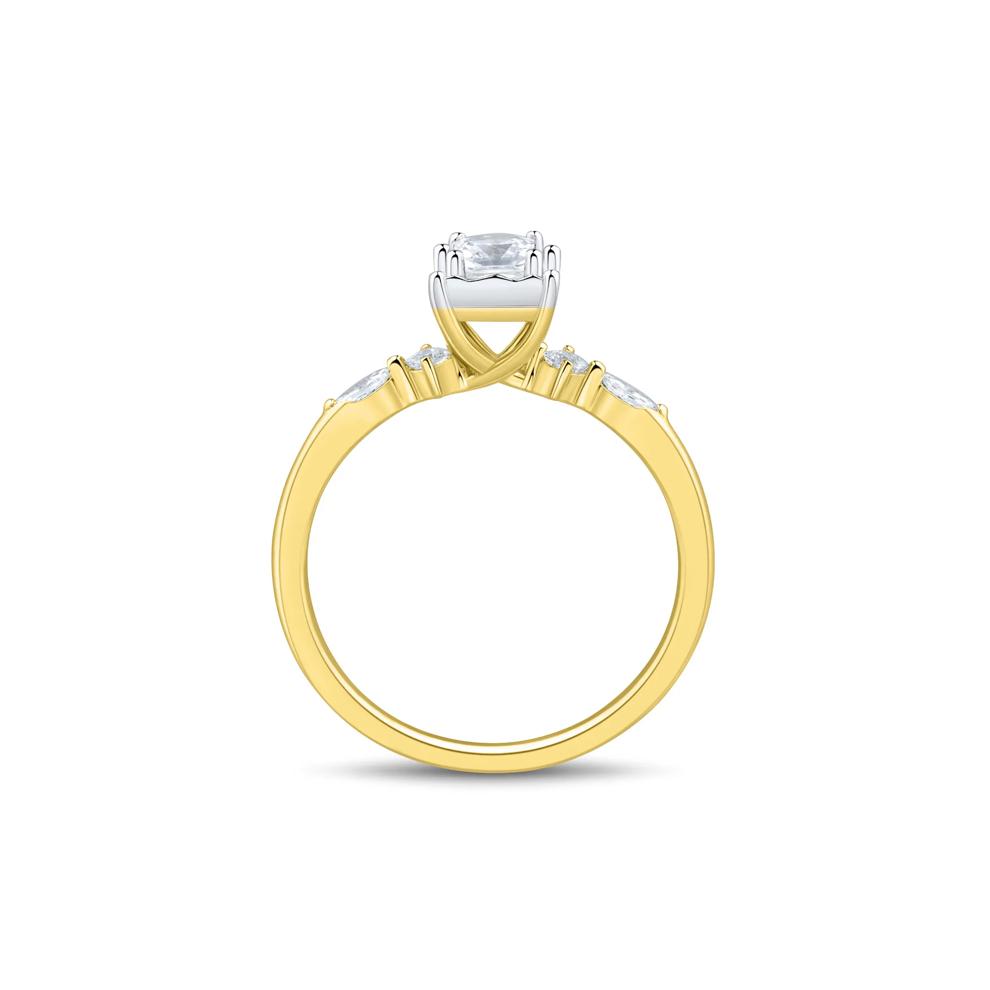 Lab Grown Diamond Princess-Cut Promise Ring in 10K Yellow and White Gold (1/2 ct. tw.) – Image 3 of 3