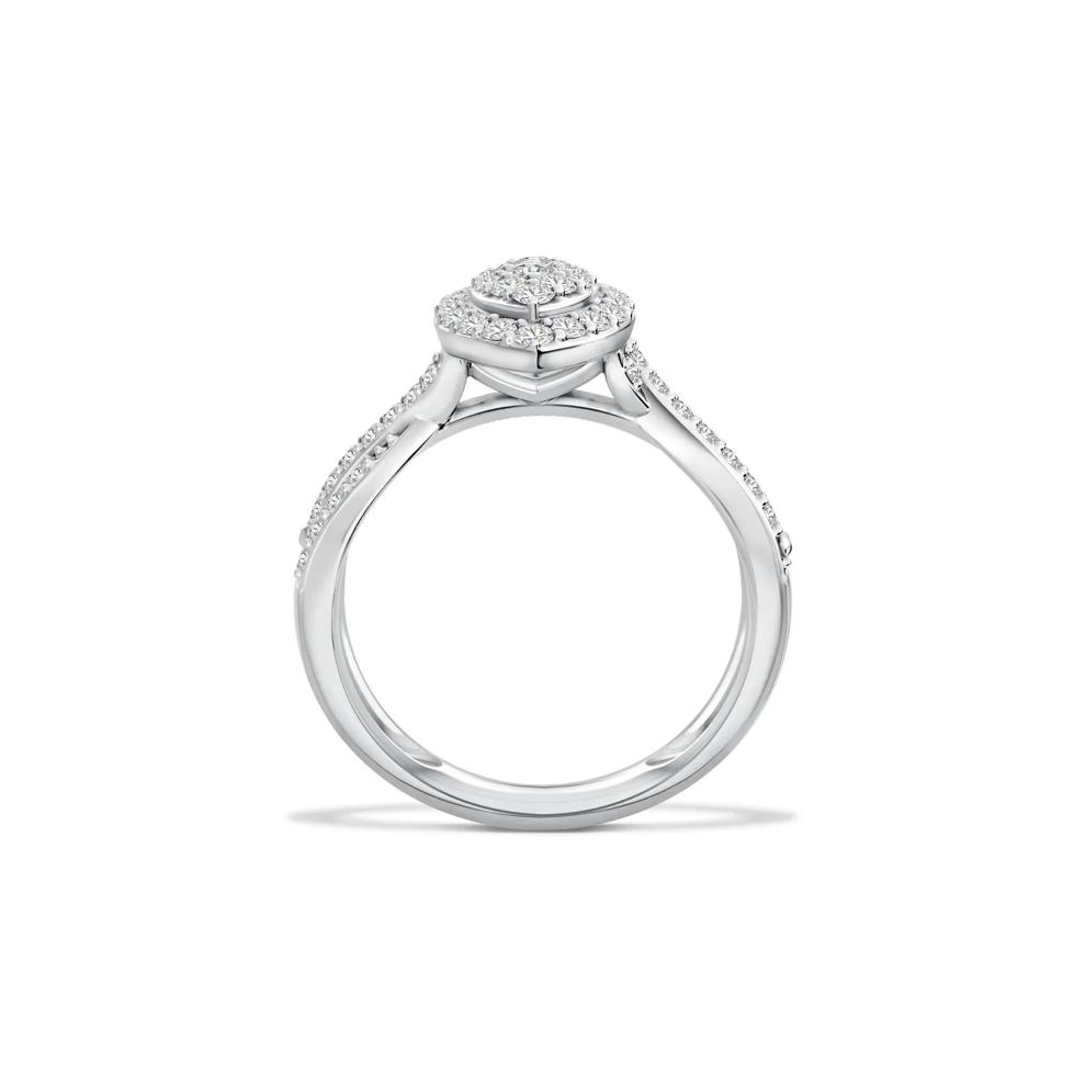 Diamond Marquise Halo Composite Ring in 14K White Gold (1/2 ct. tw.) – Image 2 of 4