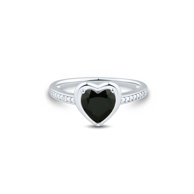 Heart-Shaped Black Onyx and Diamond Accent Set Jewelry Set in Sterling Silver – Image 2 of 9