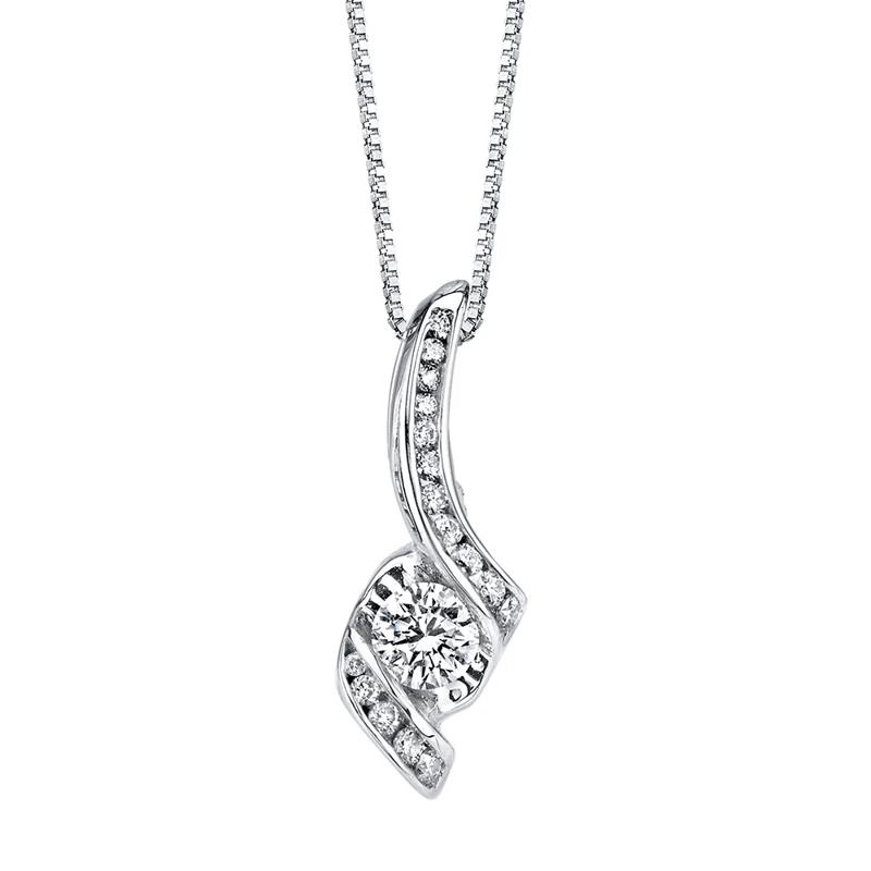 3/8 ct. tw. Diamond Pendant in 14K White Gold – Image 1 of 3