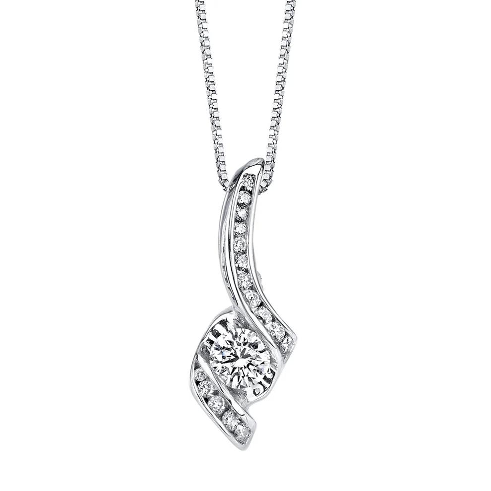 3/8 ct. tw. Diamond Pendant in 14K White Gold – Image 1 of 3