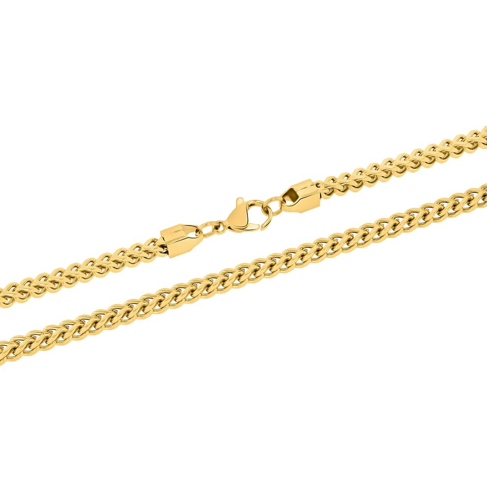 Franco Link Chain Necklace in Yellow Ion-Plated Yellow Stainless Steel, 3.2MM, 24" – Image 2 of 3