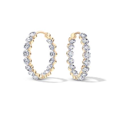 Lab Grown Diamond Invisible-Set Hoop Earrings in 14K Yellow Gold (5 1/8 ct. tw.)