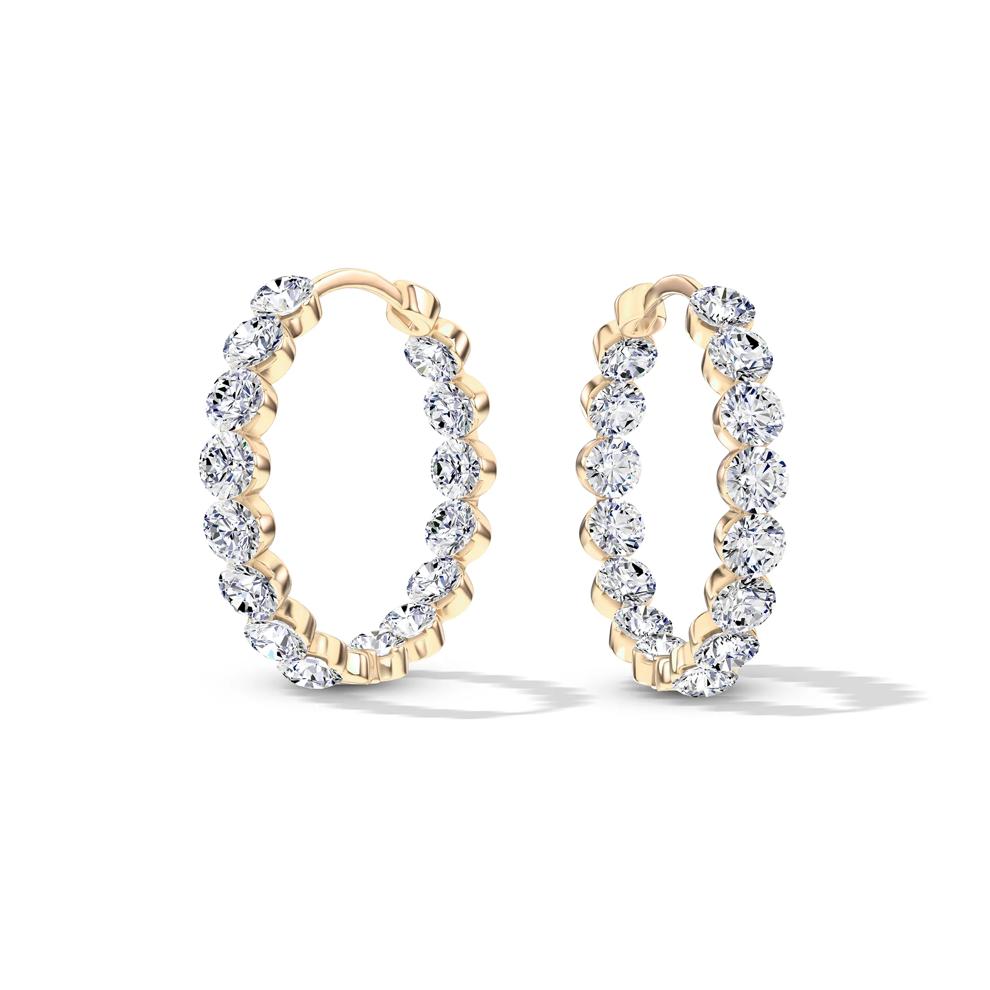 Lab Grown Diamond Invisible-Set Hoop Earrings in 14K Yellow Gold (5 1/8 ct. tw.) – Image 1 of 2