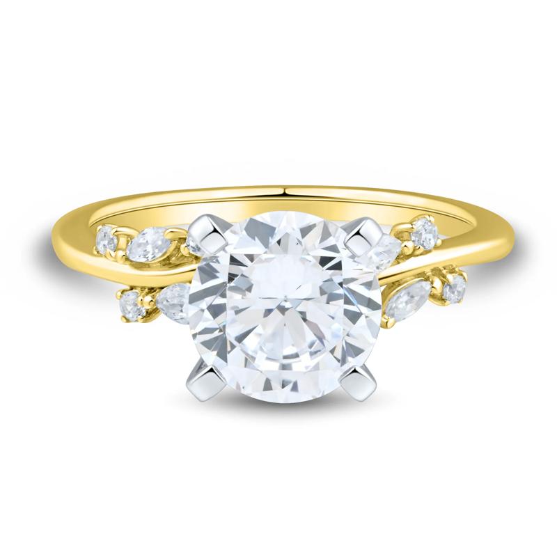 Lab Grown Diamond Semi-Mount Ring in 14K Yellow and White Gold &#40;1/4 ct. tw.&#41; – Image 2 of 6