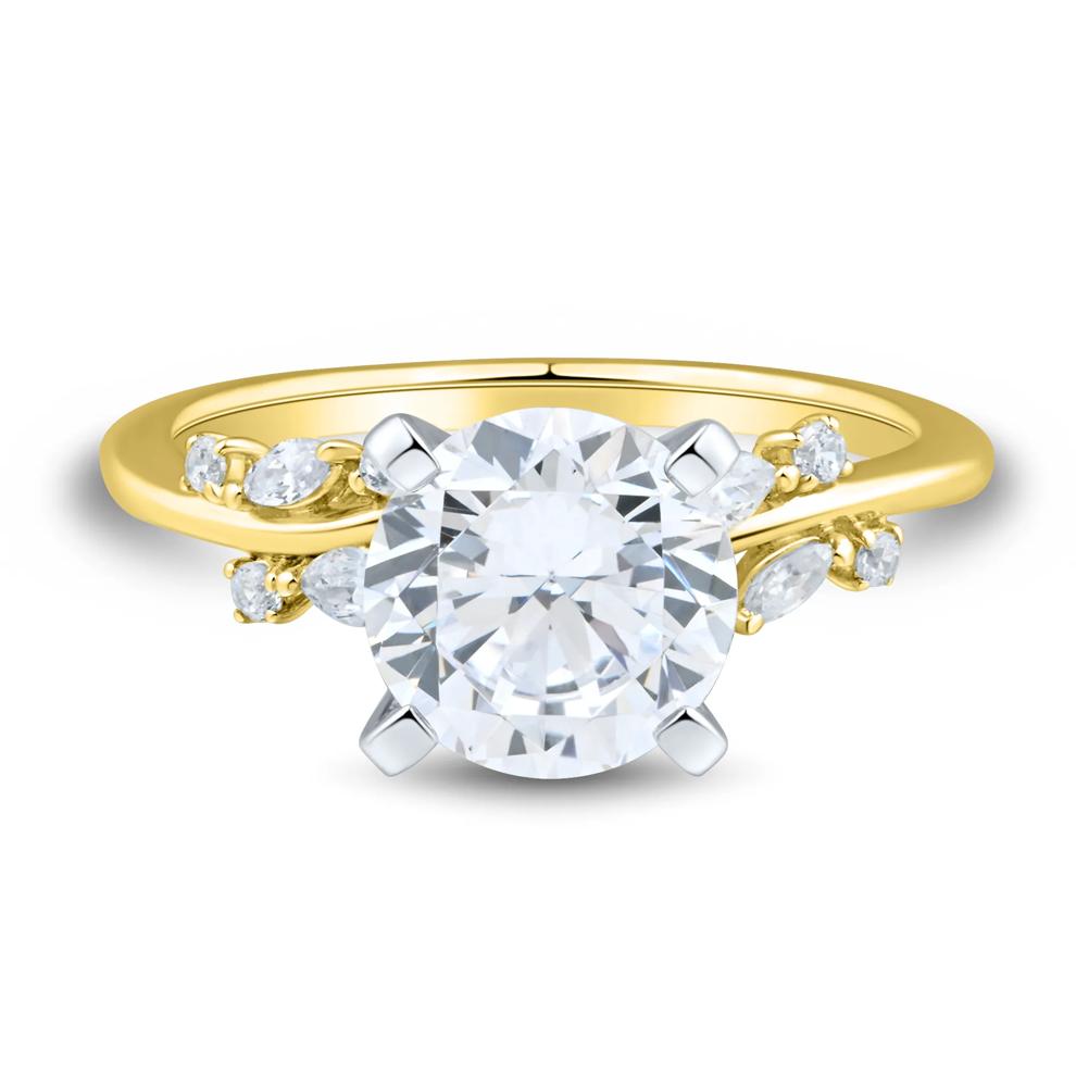Lab Grown Diamond Semi-Mount Ring in 14K Yellow and White Gold (1/4 ct. tw.) – Image 2 of 6