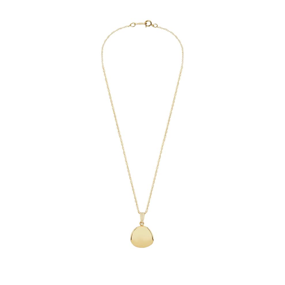 Oval Disc Pendant Necklace in 14K Yellow Gold – Image 3 of 4