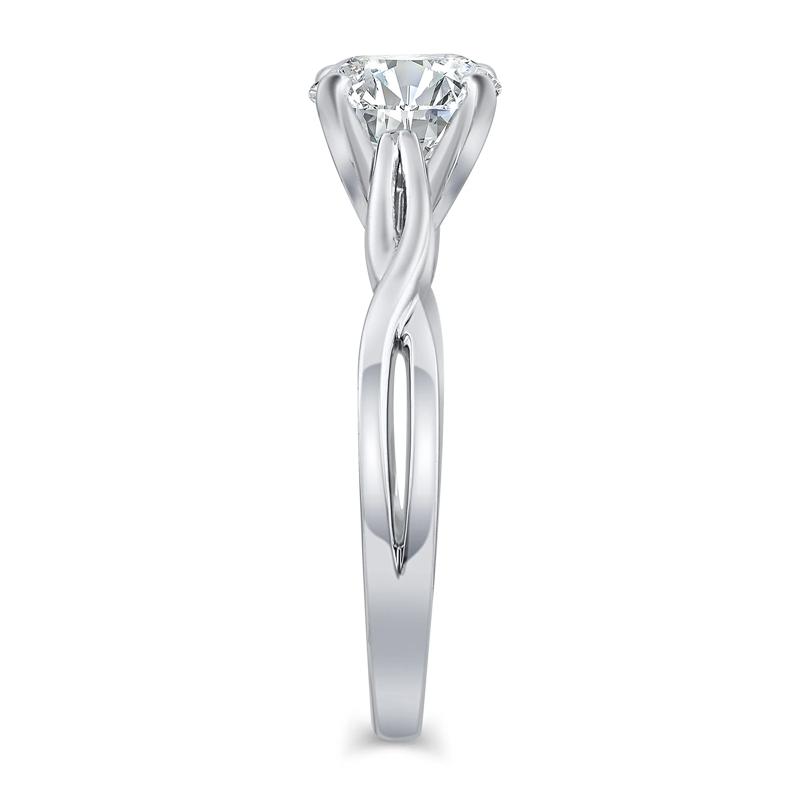 Twist-Shank Semi-Mount Engagement Ring in 14K White Gold &#40;Setting Only&#41; – Image 5 of 6