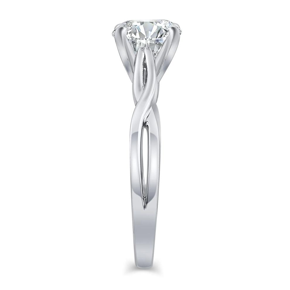 Twist-Shank Semi-Mount Engagement Ring in 14K White Gold (Setting Only) – Image 5 of 6