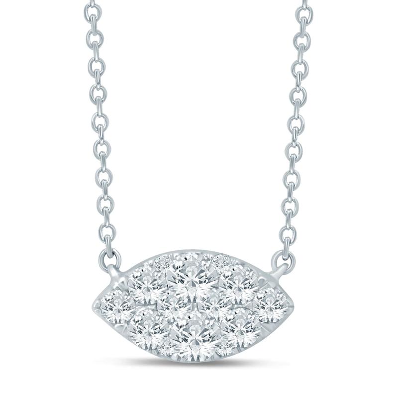 Diamond Pendant in 10K White Gold &#40;1/4 ct. tw.&#41; – Image 1 of 3