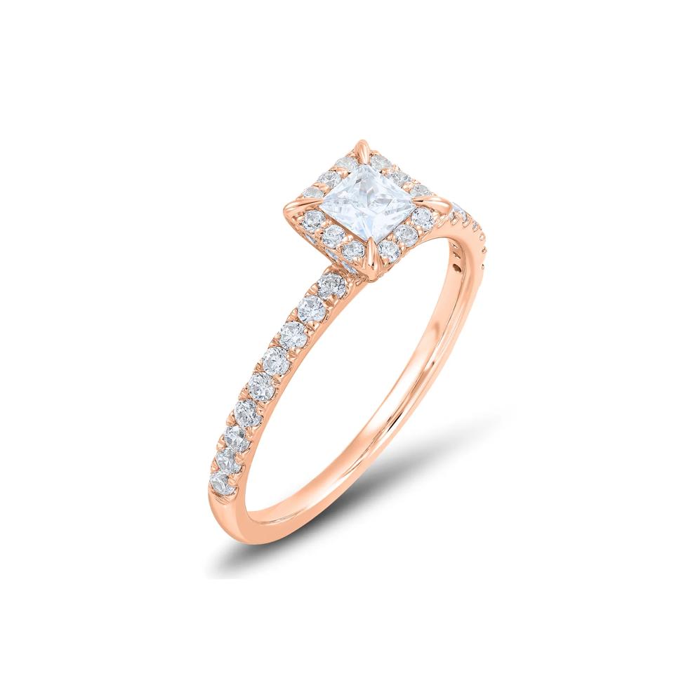 1 ct. tw. Diamond Princess-Cut Engagement Set in 14K Rose Gold – Image 4 of 5