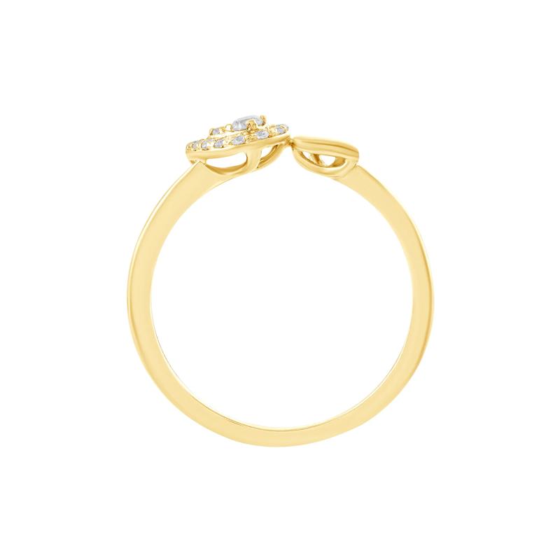 Diamond Pear-Shaped  Halo Ring in 10K Yellow Gold &#40;1/7 ct. tw.&#41; – Image 2 of 3