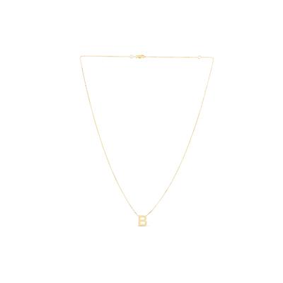 "B" Initial Necklace in 14K Yellow Gold