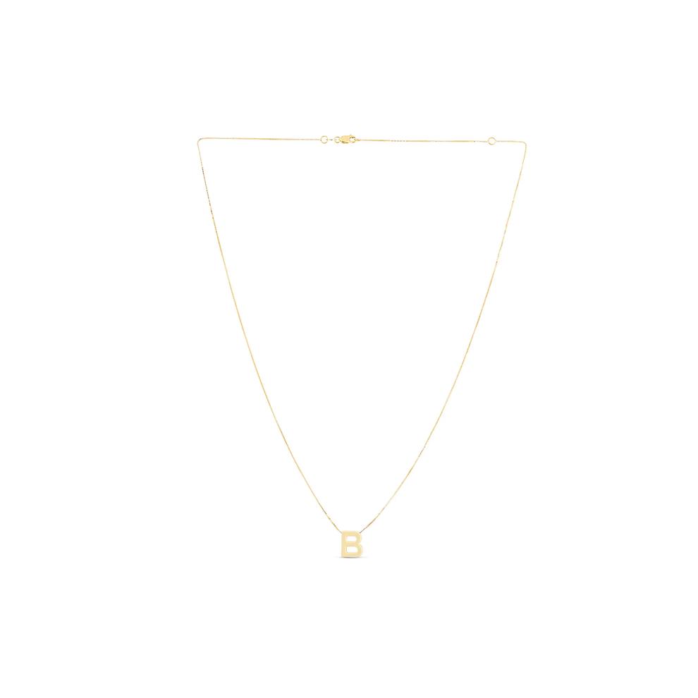 "B" Initial Necklace in 14K Yellow Gold – Image 1 of 2