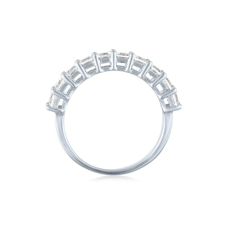 Lab-Created White Sapphire Emerald-Cut Ring in Sterling Silver – Image 3 of 3