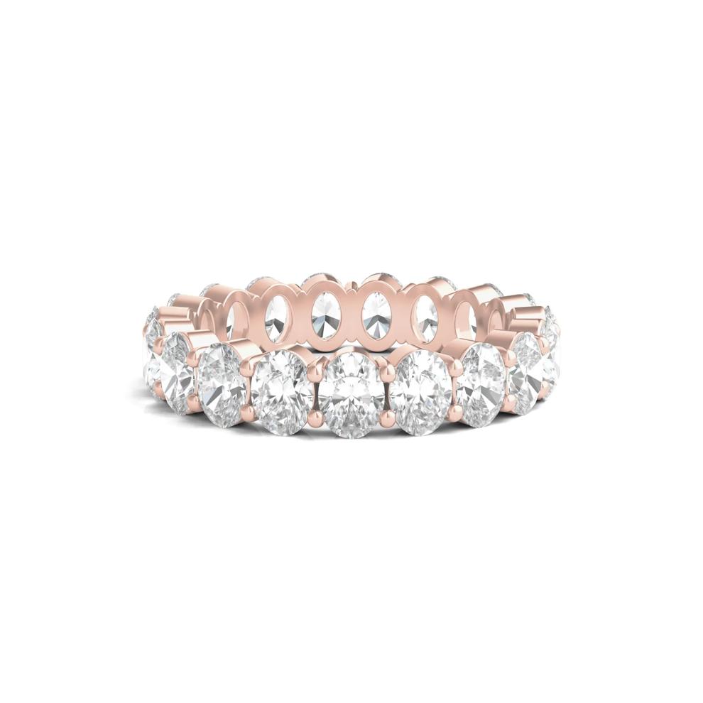 Lab Grown Oval Diamond Eternity Band in 14K Rose Gold (4 ct. tw.) – Image 1 of 3