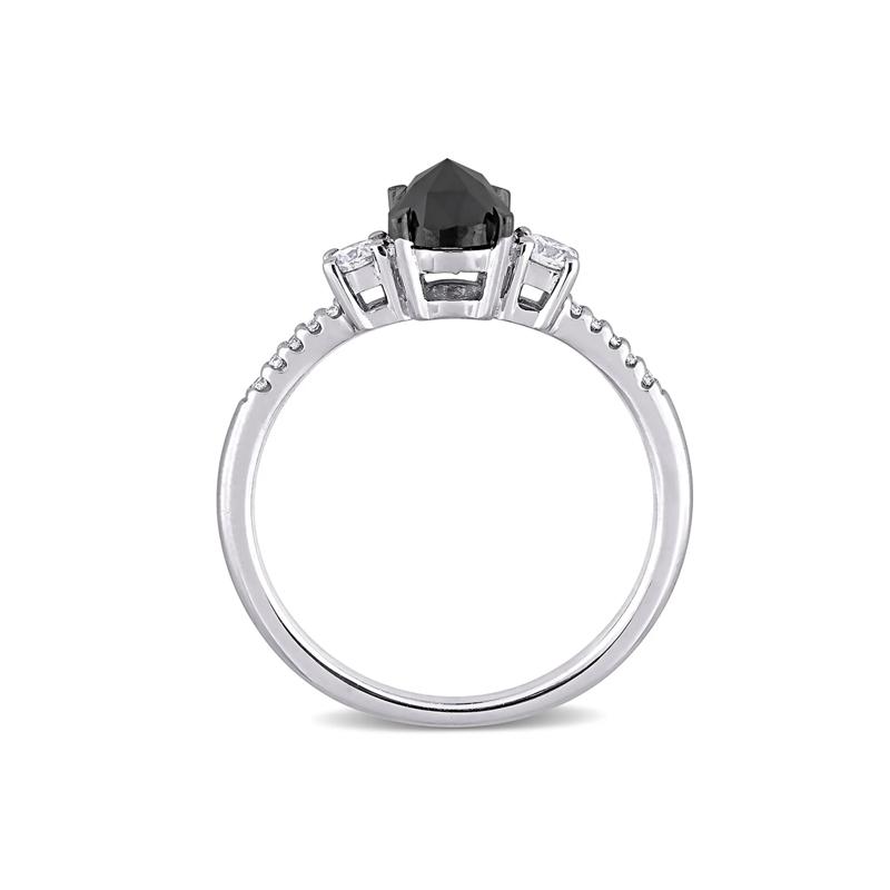 1 1/4 Black &amp; White Diamond Ring in 14K White Gold – Image 2 of 6