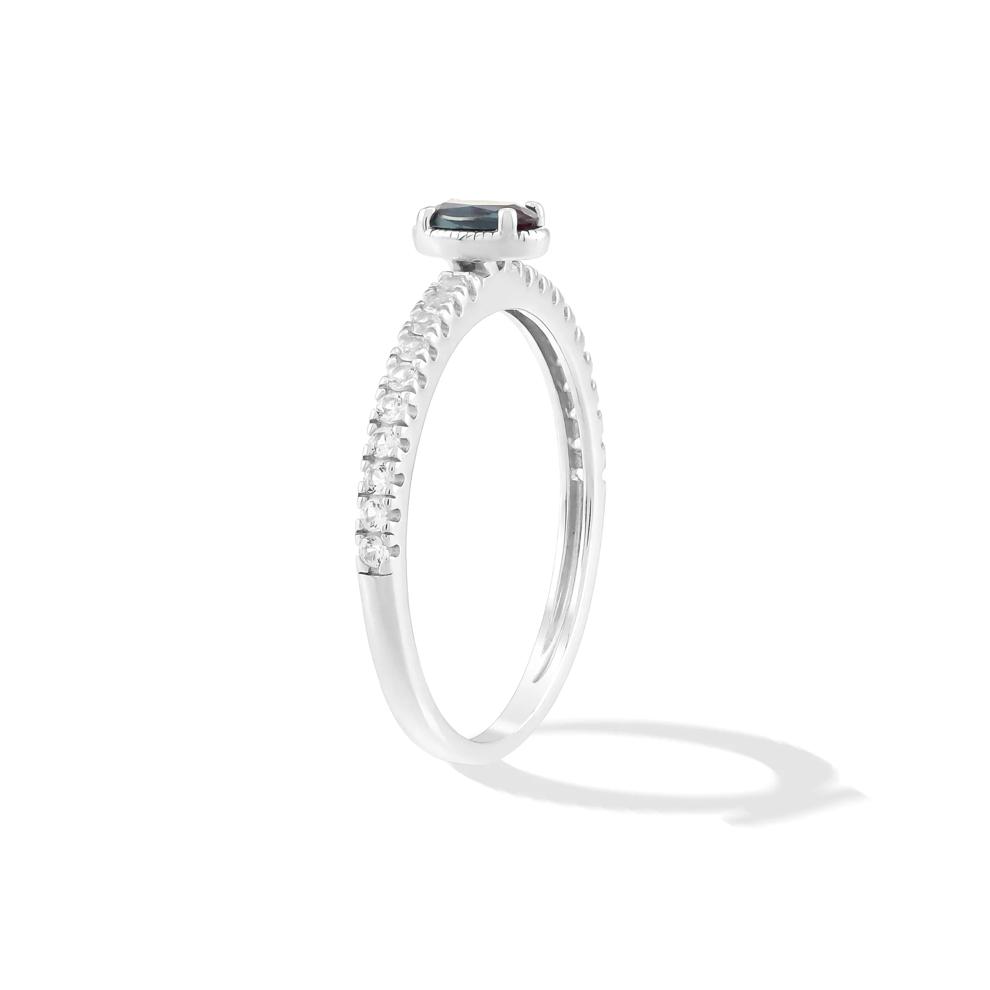 Lab-Created Alexandrite &amp; Lab-Created White Sapphire Stack Ring in Sterling SIlver – Image 3 of 4