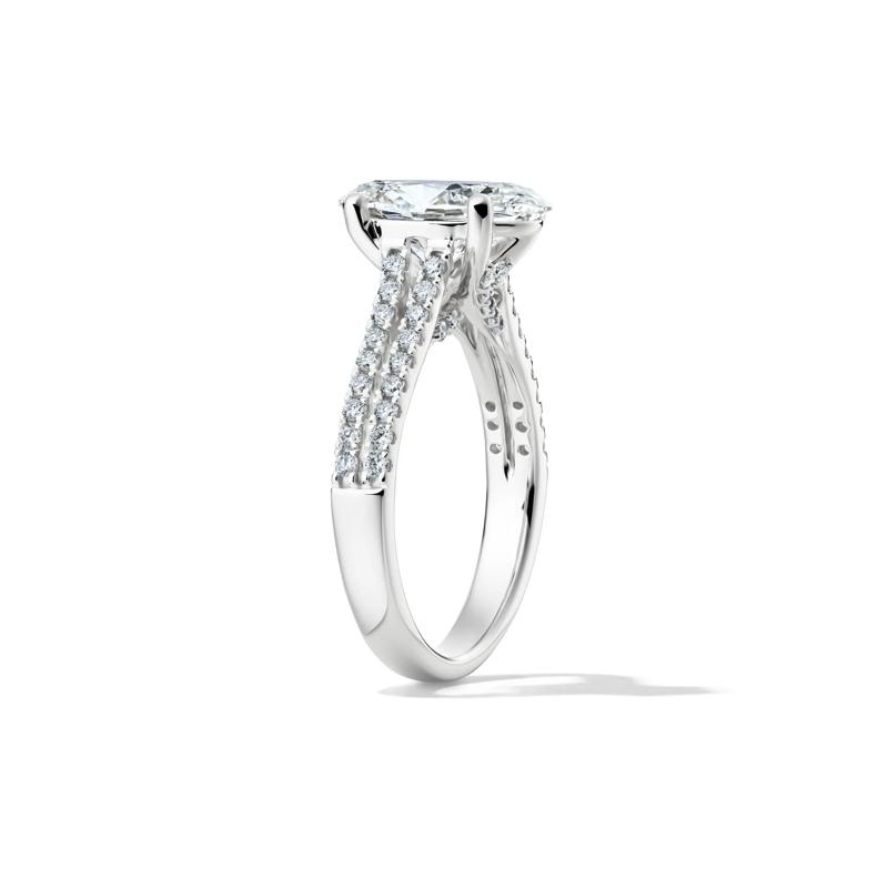 Lab Grown Diamond Oval Engagement Ring in 14K White Gold (3-1/2 ct. tw.) – Image 3 of 4