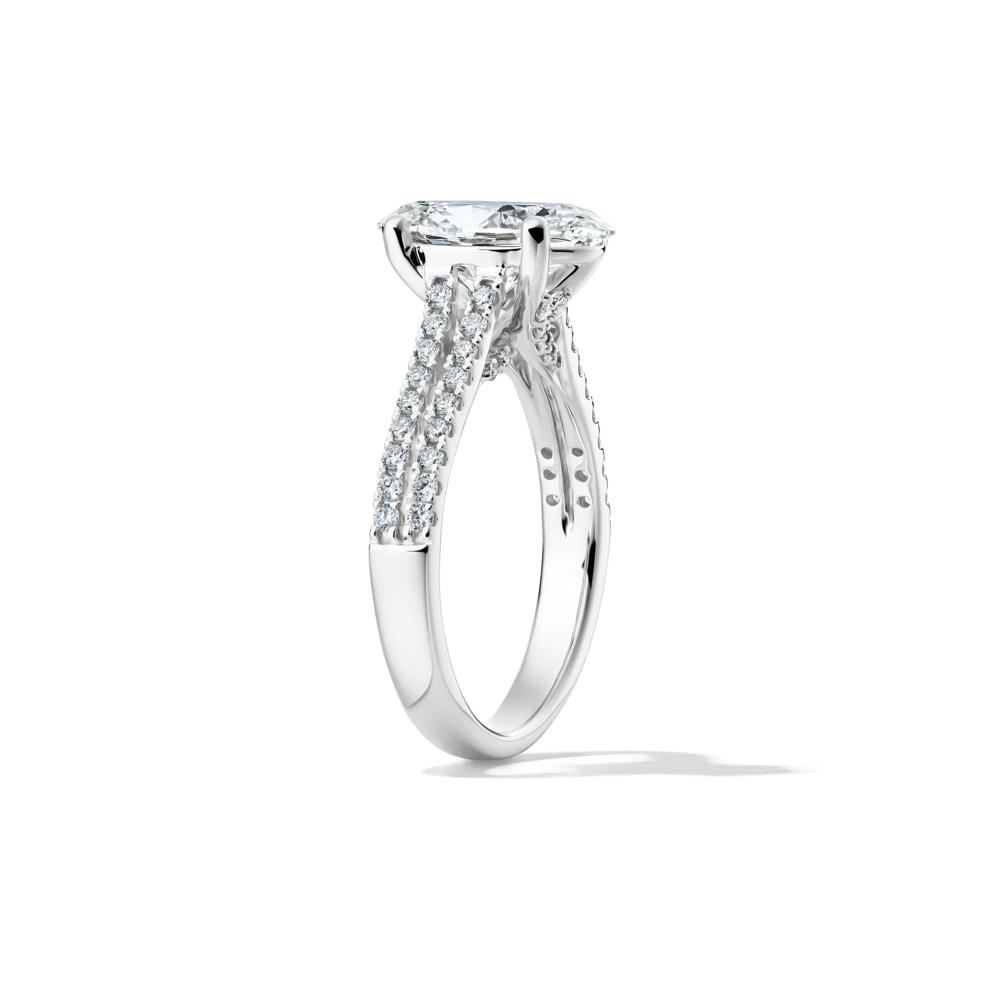 Lab Grown Diamond Oval Engagement Ring in 14K White Gold (3-1/2 ct. tw.) – Image 3 of 4