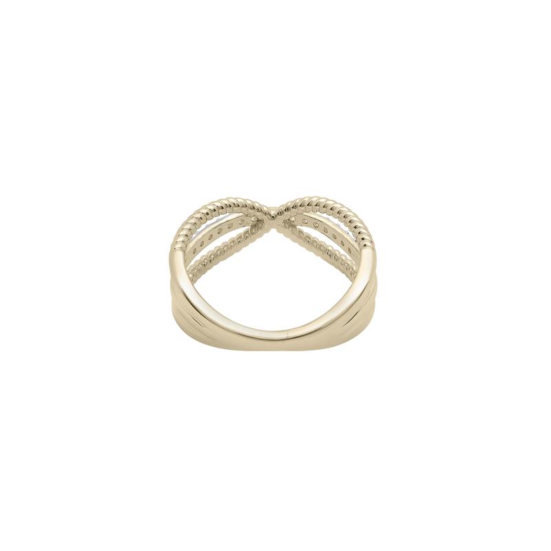 Diamond Crossover Band in 10K Yellow Gold &#40;1/7 ct. tw.&#41; – Image 5 of 5