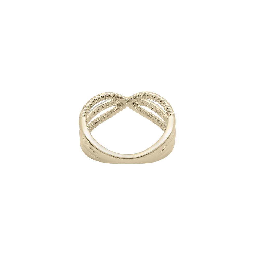 Diamond Crossover Band in 10K Yellow Gold (1/7 ct. tw.) – Image 5 of 5