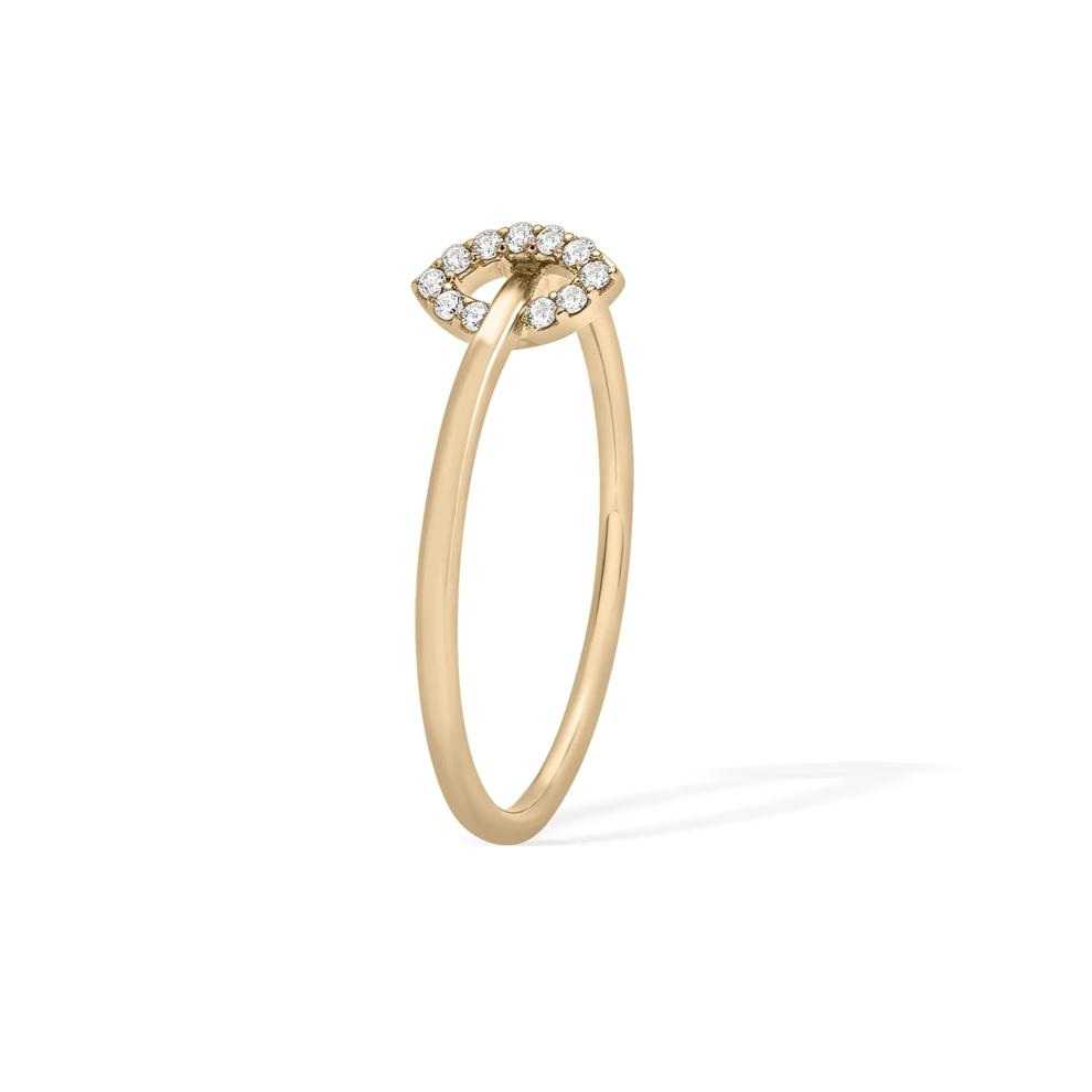 Diamond Accent Marquise-Shaped Charm Ring in 10K Yellow Gold – Image 3 of 4
