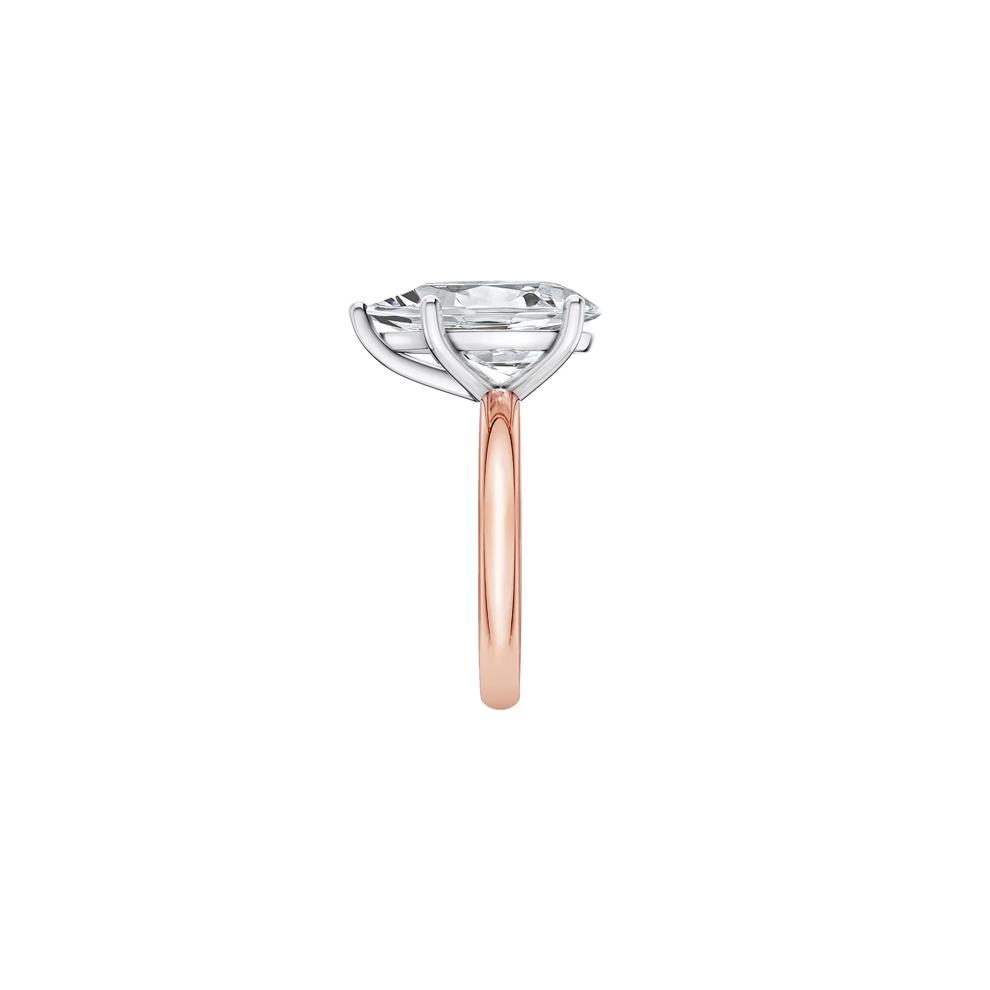 Lab Grown Diamond Pear-Shaped Solitaire Ring in 14K Rose &amp; White Gold (5 ct.) – Image 3 of 4