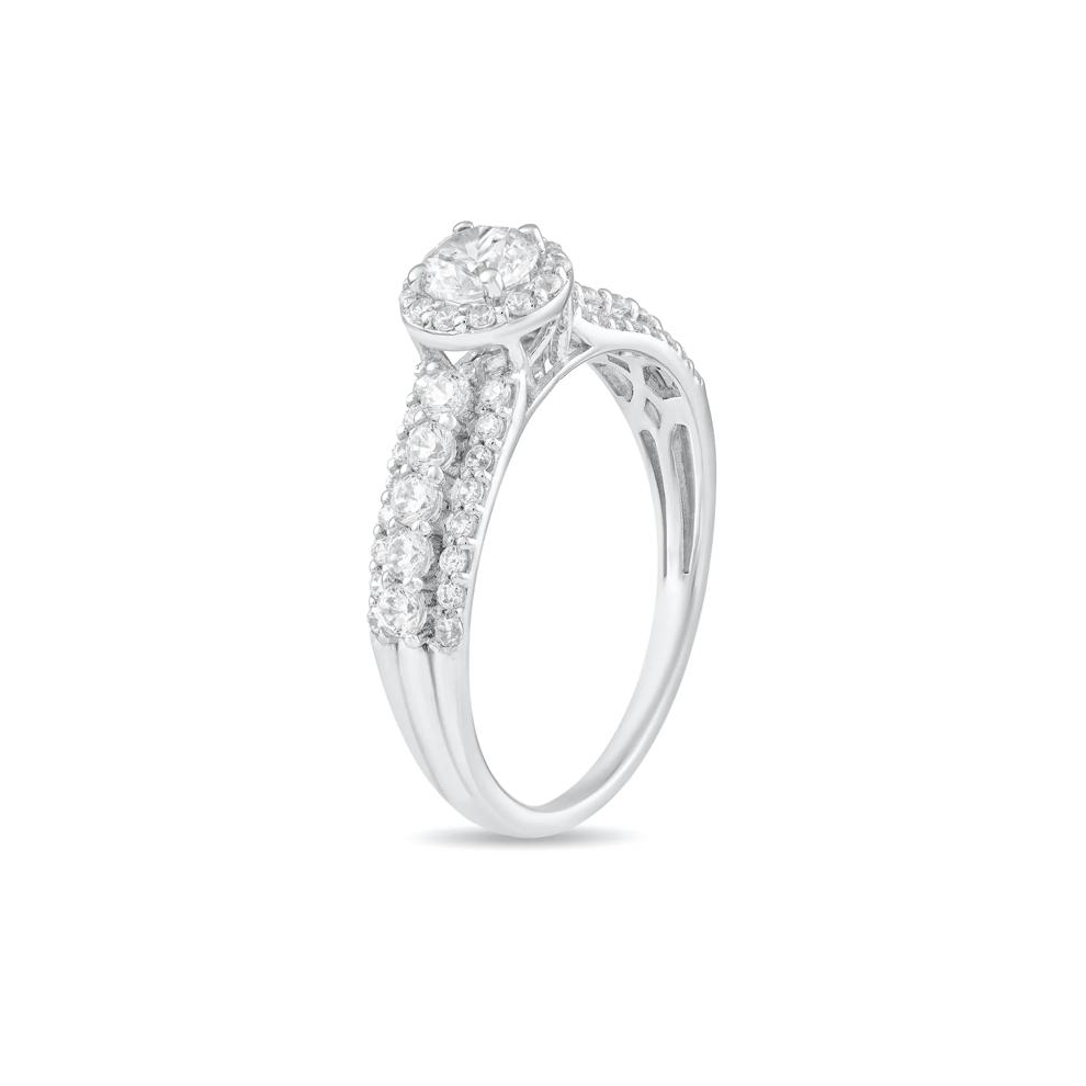 Diamond Round Center Multi-Row Engagement Ring in 10K White Gold (1 ct. tw.) – Image 4 of 4